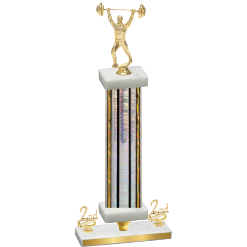 Premium Single Silver Glacier Second Place Weights Trophy