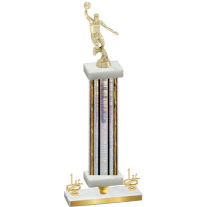 Premium Single Silver Glacier First Place Basketball Trophy