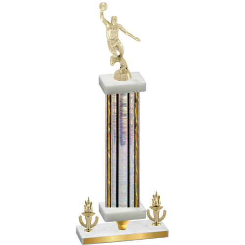 Premium Single Silver Glacier Victory Basketball Trophy