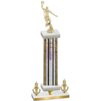 Premium Single Silver Glacier Victory Basketball Trophy