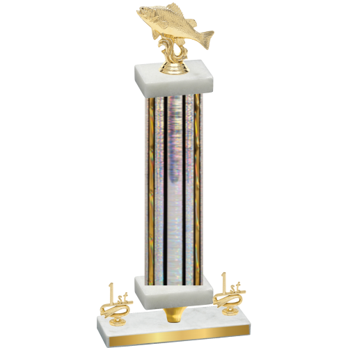 Premium Single Silver Glacier First Place Fishing Trophy