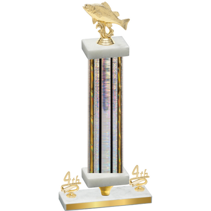 Premium Single Silver Glacier Fourth Place Fishing Trophy