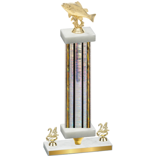 Premium Single Silver Glacier Year Fishing Trophy