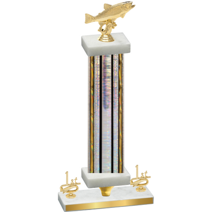 Premium Single Silver Glacier First Place Fishing Trophy