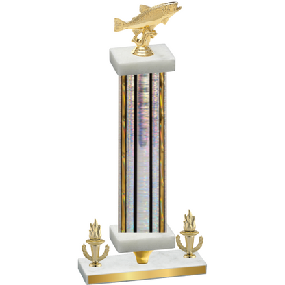 Premium Single Silver Glacier Victory Fishing Trophy