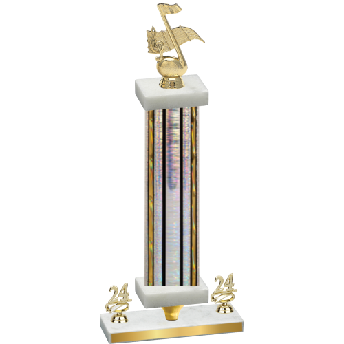 Premium Single Silver Glacier Year Music Trophy