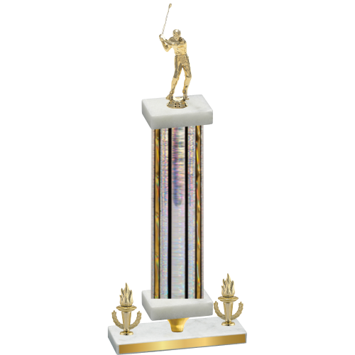 Premium Single Silver Glacier Victory Golf Trophy