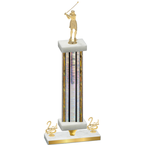 Premium Single Silver Glacier Second Place Golf Trophy