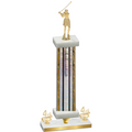 Premium Single Silver Glacier Fourth Place Golf Trophy