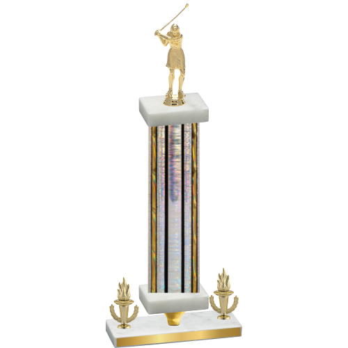 Premium Single Silver Glacier Victory Golf Trophy