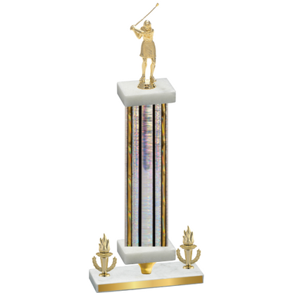 Premium Single Silver Glacier Victory Golf Trophy