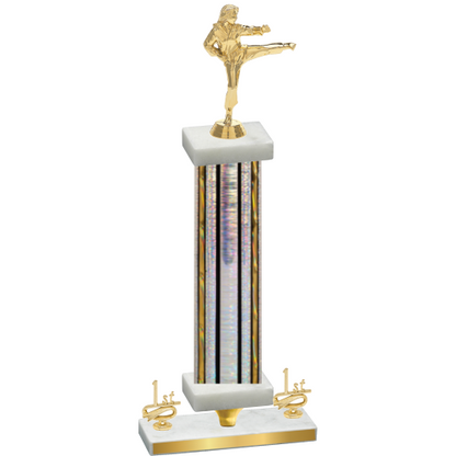 Premium Single Silver Glacier First Place Karate Trophy