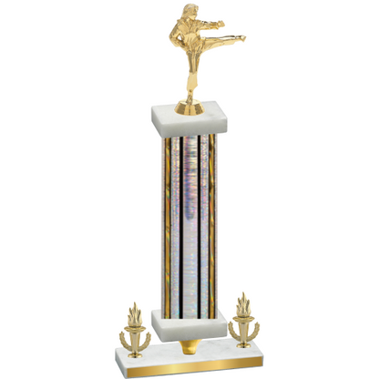 Premium Single Silver Glacier Victory Karate Trophy