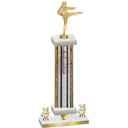 Premium Single Silver Glacier Year Karate Trophy