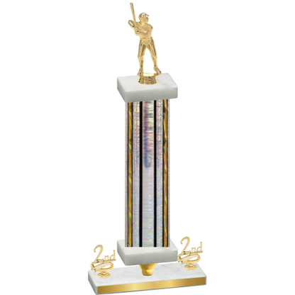 Premium Single Silver Glacier Second Place Baseball Trophy