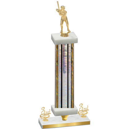 Premium Single Silver Glacier Third Place Baseball Trophy