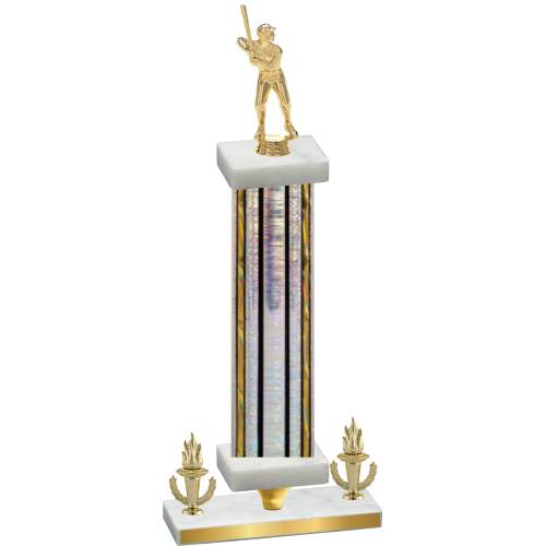 Premium Single Silver Glacier Victory Baseball Trophy