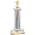 Premium Single Silver Carbon Fiber First Place Soccer Trophy