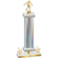 Premium Single Silver Carbon Fiber Third Place Soccer Trophy