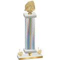 Premium Single Silver Carbon Fiber First Place Soccer Trophy