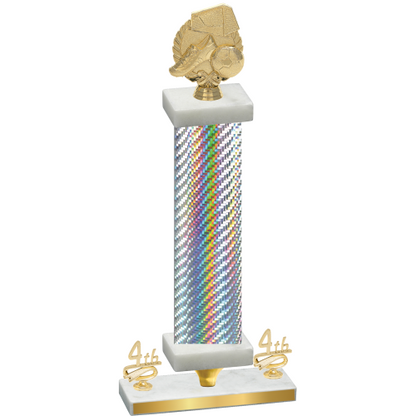 Premium Single Silver Carbon Fiber Fourth Place Soccer Trophy