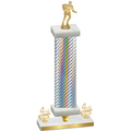 Premium Single Silver Carbon Fiber Fourth Place Rugby Trophy