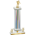 Premium Single Silver Carbon Fiber Year Rugby Trophy