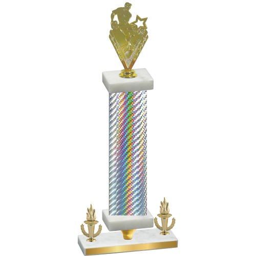 Premium Single Silver Carbon Fiber Victory Rugby Trophy