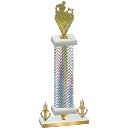 Premium Single Silver Carbon Fiber Victory Rugby Trophy