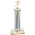Premium Single Silver Carbon Fiber Fourth Place Running Trophy