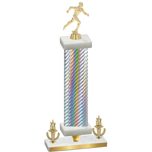 Premium Single Silver Carbon Fiber Victory Running Trophy