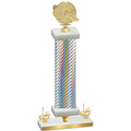 Premium Single Silver Carbon Fiber First Place Running Trophy