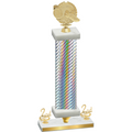 Premium Single Silver Carbon Fiber Second Place Running Trophy
