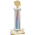 Premium Single Silver Carbon Fiber Fourth Place Running Trophy