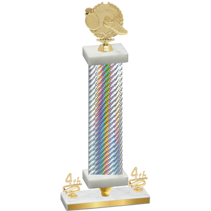 Premium Single Silver Carbon Fiber Fourth Place Running Trophy