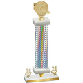 Premium Single Silver Carbon Fiber Year Running Trophy