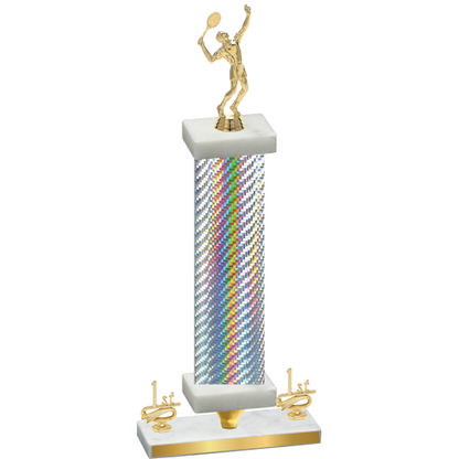 Premium Single Silver Carbon Fiber First Place Tennis Trophy