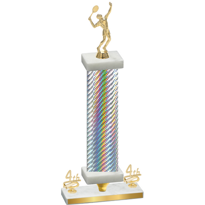 Premium Single Silver Carbon Fiber Fourth Place Tennis Trophy