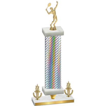 Premium Single Silver Carbon Fiber Victory Tennis Trophy