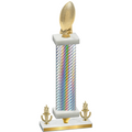 Premium Single Silver Carbon Fiber Victory Football Trophy