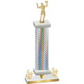 Premium Single Silver Carbon Fiber Fourth Place Volleyball Trophy
