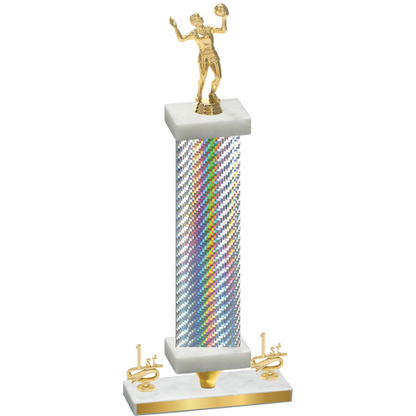 Premium Single Silver Carbon Fiber First Place Volleyball Trophy