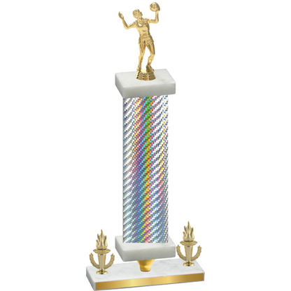 Premium Single Silver Carbon Fiber Victory Volleyball Trophy