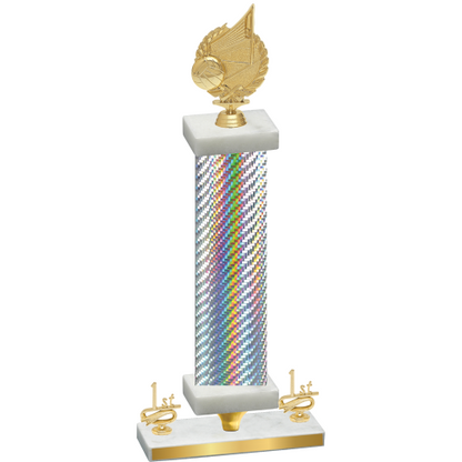 Premium Single Silver Carbon Fiber First Place Volleyball Trophy