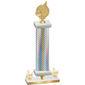 Premium Single Silver Carbon Fiber Third Place Volleyball Trophy