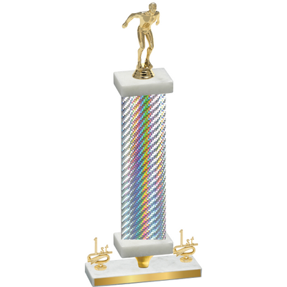 Premium Single Silver Carbon Fiber First Place Swimming Trophy