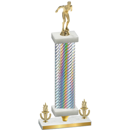 Premium Single Silver Carbon Fiber Victory Swimming Trophy