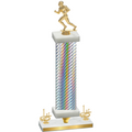 Premium Single Silver Carbon Fiber First Place Football Trophy