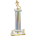 Premium Single Silver Carbon Fiber Year Football Trophy