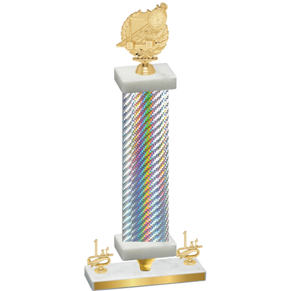 Premium Single Silver Carbon Fiber First Place Swimming Trophy